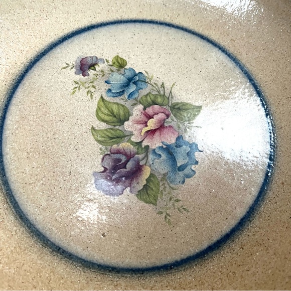 Vintage Monroe Salt Works Delicate Flowers Floral Print Pasta Plate - Picture 3 of 7